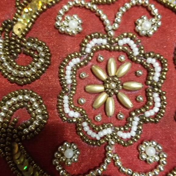 New Handcrafted Beaded/Sequin Lined Burgundy Journal - Picture 4 of 8